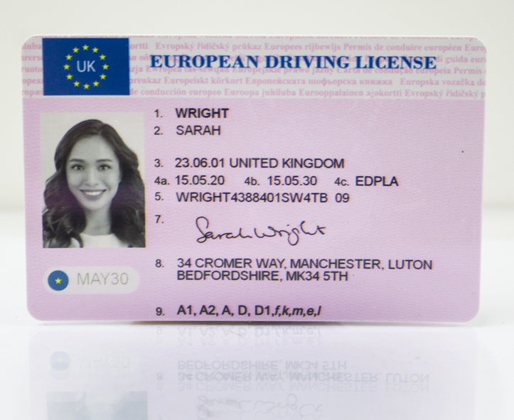 euro drivers license front