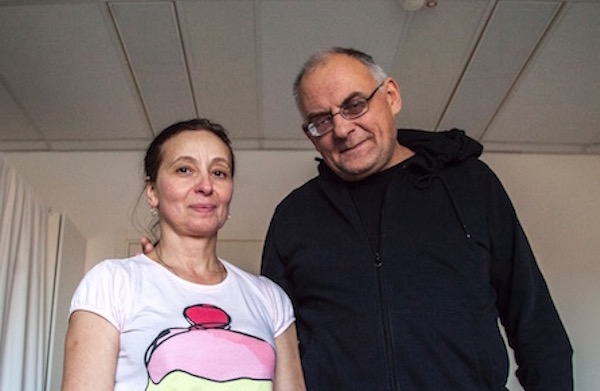 Yaroslav och Aldina Staroselsky från Kiev i Ukraina är en av de första som har flyttat in på Soluddens asylboende